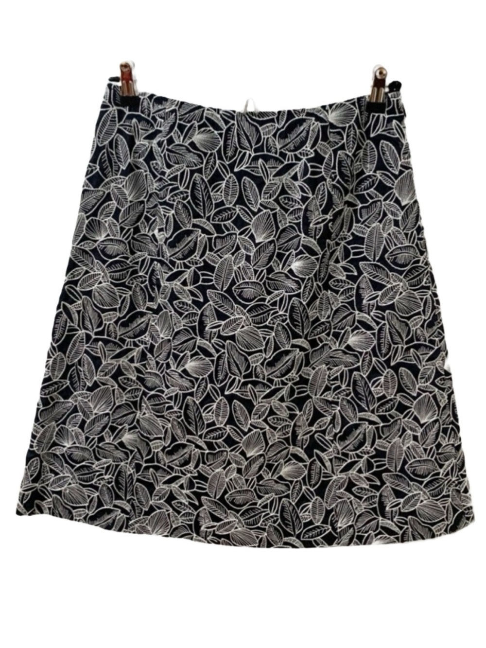 Talbots Cotton Embroidered Foliage Leaf Print A-Line Skirt Size 4